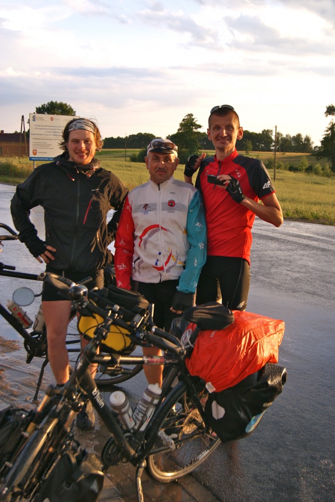 Séance photo avec des cyclistes polonais